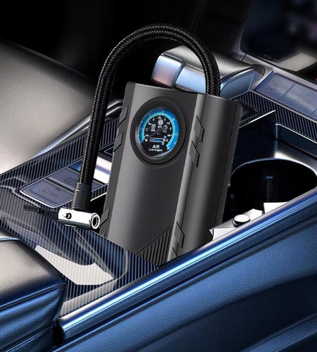 Portable Car Tire Inflator Electric Car Tire Air Pump Compact Tire Inflator with Pressure Gauge Efficient Tire Pump for Cars