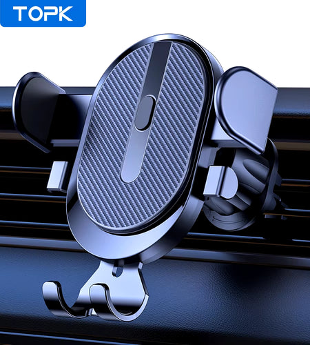 TOPK Car Phone Holder Mount 2023 Upgrade Auto Locking  Phone Holder with Hook Clip for Car Air Vent for Iphone Samsung
