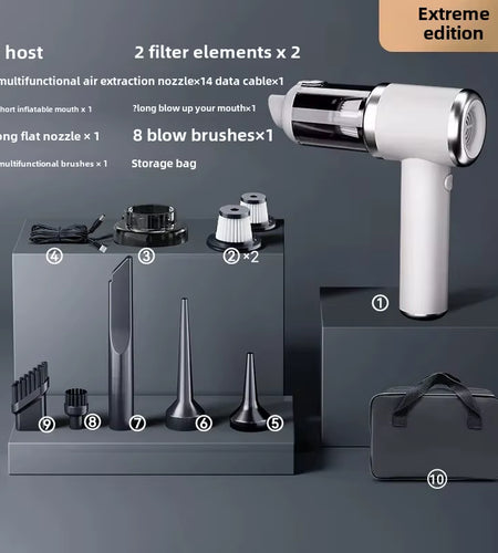 PowerClean Pro – Wireless Mini Car Vacuum Cleaner with High Suction & Dual-Purpose Blow/Suction