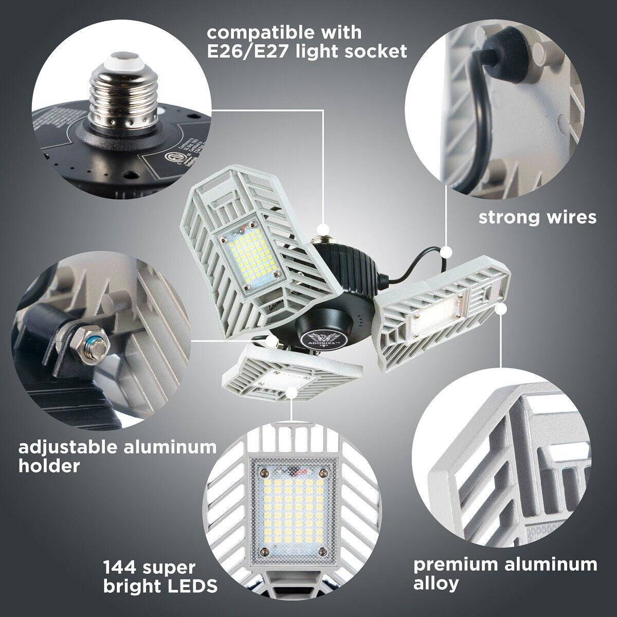 Three Led Garage Light-Led Adjustable Light-T Led Light
