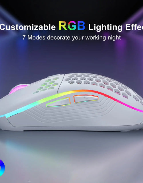 Load image into Gallery viewer, 2.4G Wireless RGB Lighting Charging Mouse with Adjustable DPI Ergonomic Honeycomb Design Gaming Mouse for Desktop Laptop
