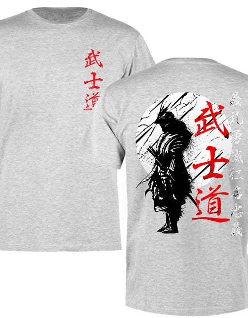 Load image into Gallery viewer, Japan Samurai Spirit T Shirts for Men Japanese Style Back Print Loose Oversized 100% Cotton Tops T-Shirt Bushido Male Gifts Tee
