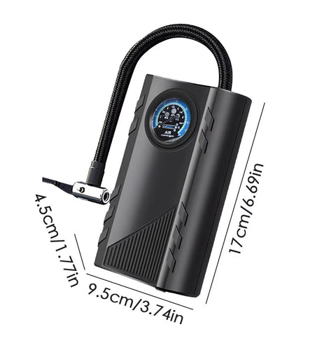 Portable Car Tire Inflator Electric Car Tire Air Pump Compact Tire Inflator with Pressure Gauge Efficient Tire Pump for Cars