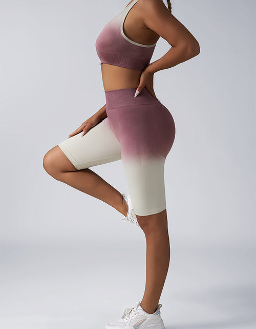 Load image into Gallery viewer, Workout Sets for Women 2 Piece Seamless Crop Tank High Waist Shorts Yoga Outfits,Workout Outfits for Women 2 Piece Seamless Sport Bra High Waist Yoga Leggings Sets

