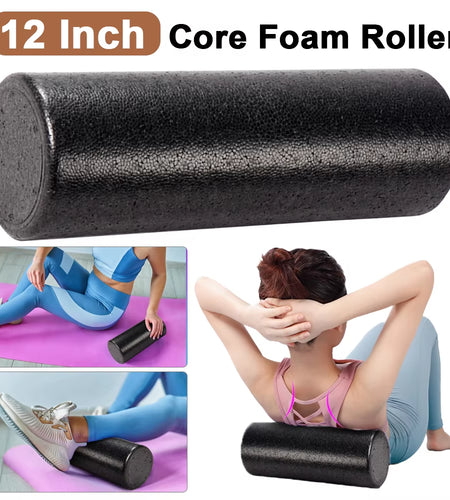 High Density Foam Rollers 12 Inch Solid Core Foam Massage Roller round Back Legs Foam Roller for Exercise Yoga Pilates Physical