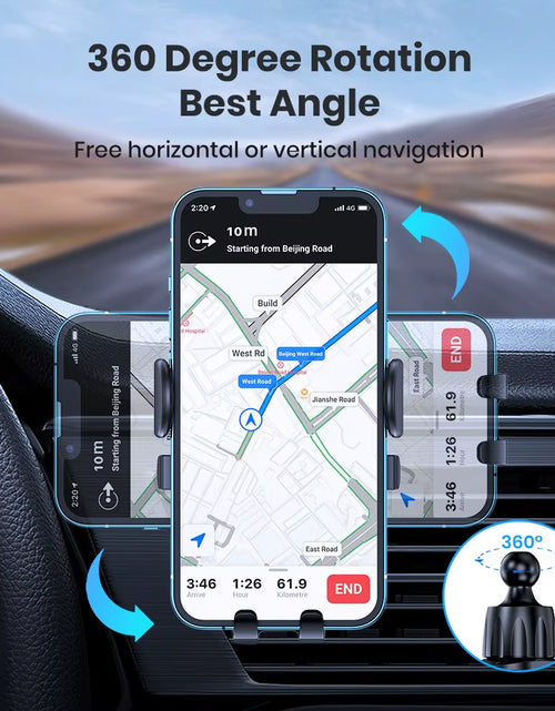Load image into Gallery viewer, TOPK Car Phone Holder Mount 2023 Upgrade Auto Locking  Phone Holder with Hook Clip for Car Air Vent for Iphone Samsung
